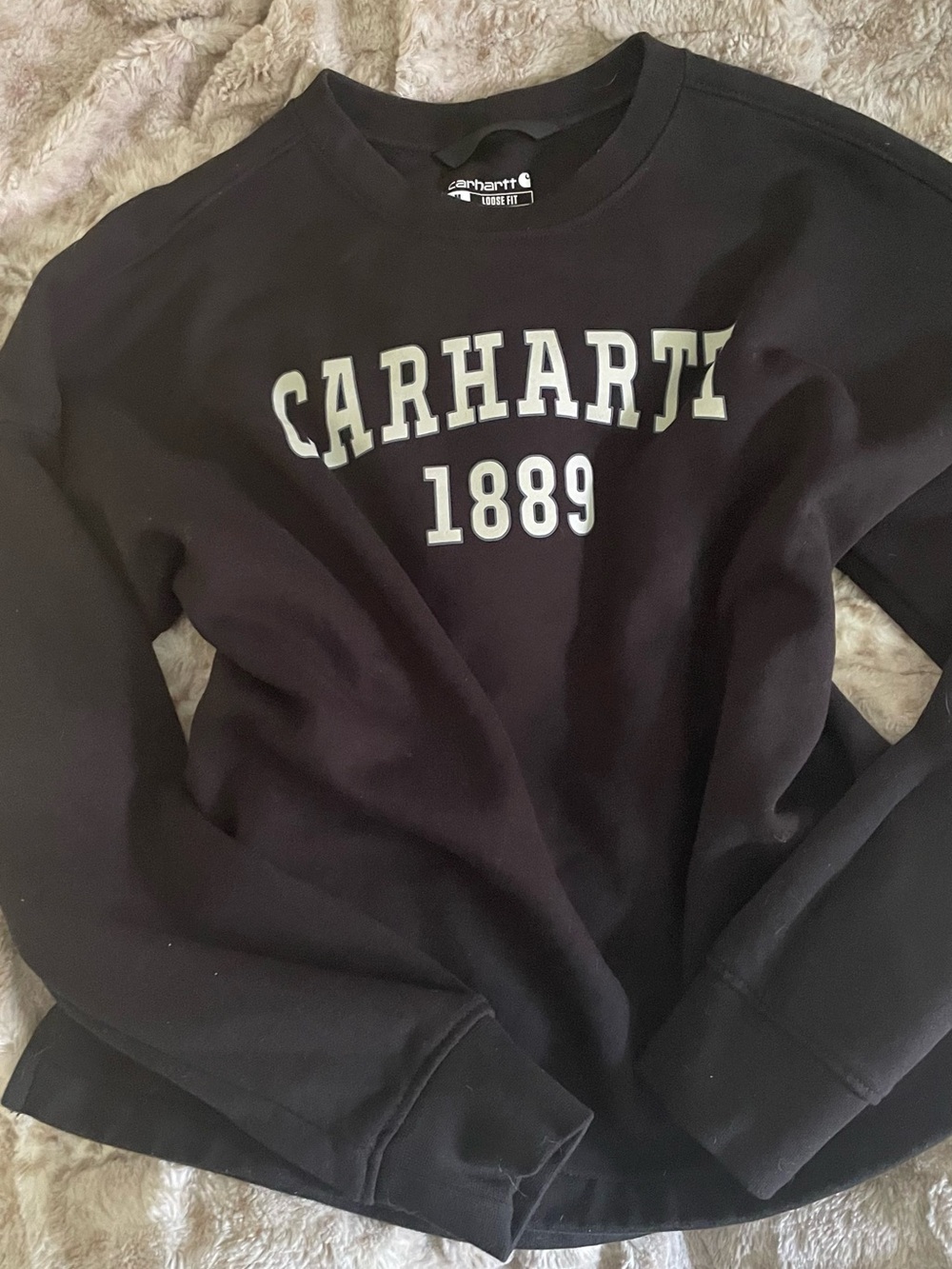 Carhartt Black Crewneck Sweatshirt with White 1889 Logo